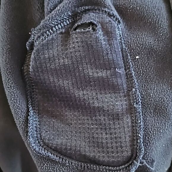 Nike Mens Dri Fit Track Running Jacket Fleece Lined Black W/Blue Stripe Sz Large - Picture 8 of 11